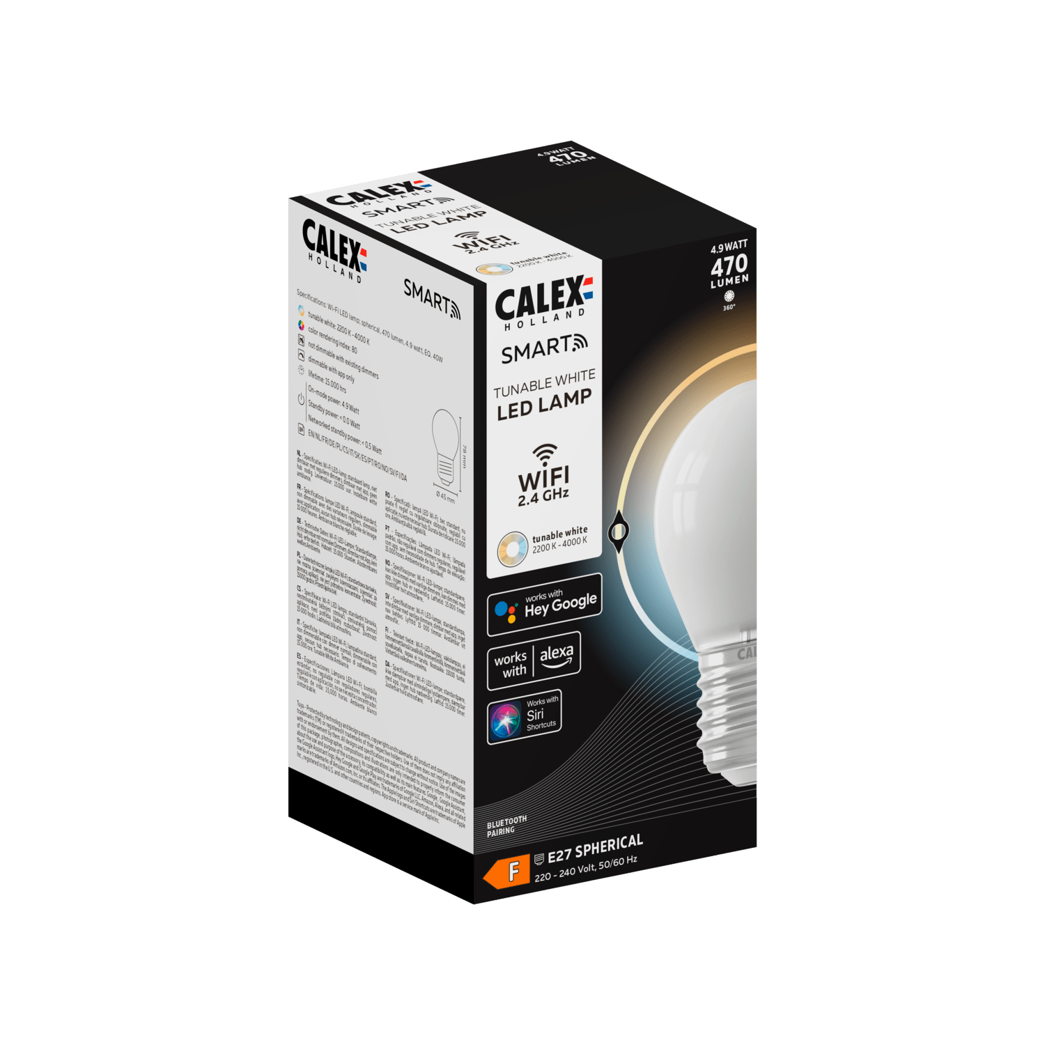 Calex Smart LED Bulb - Filament - P45 - Softline - E27 - 4.9W