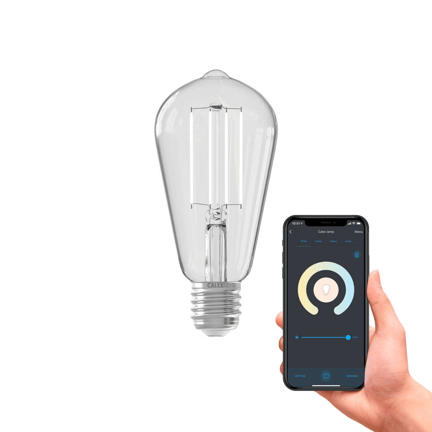 Calex Smart LED Filament Lamp - ST64 - CCT - Helder