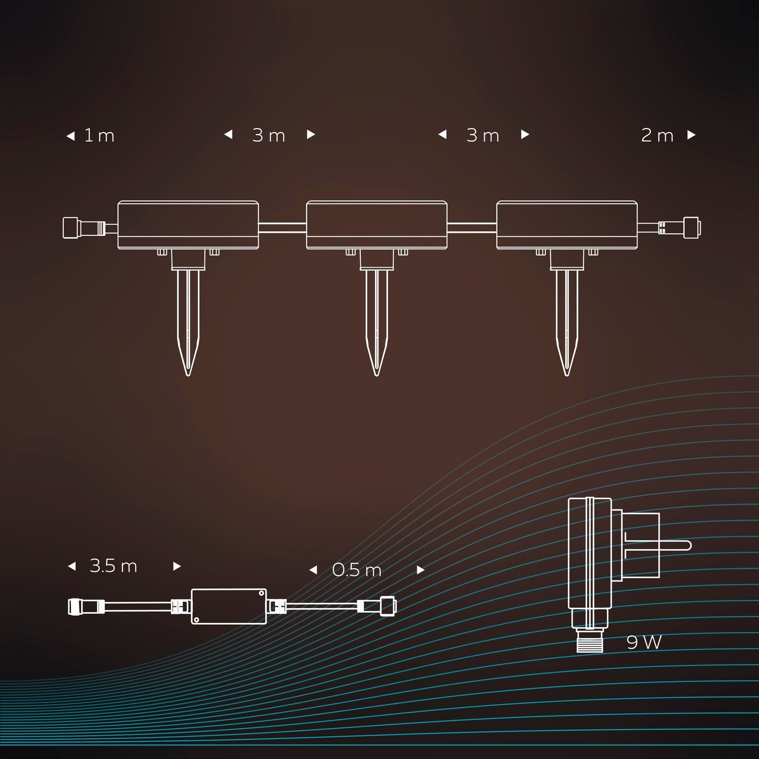 Calex Smart Padverlichting 24V - Set van 3 - RGB + CCT
