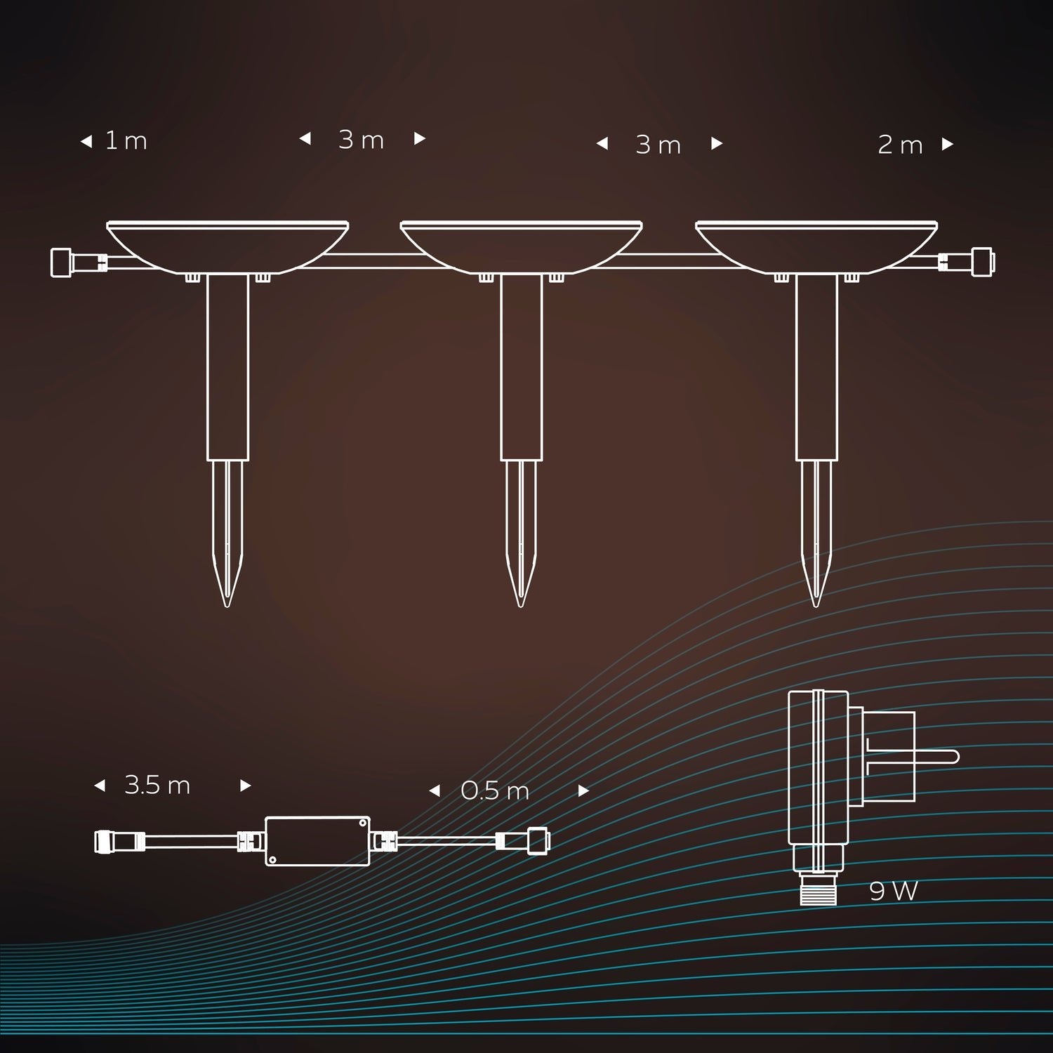 Calex Smart Padverlichting 24V - Set van 3 - RGB + CCT