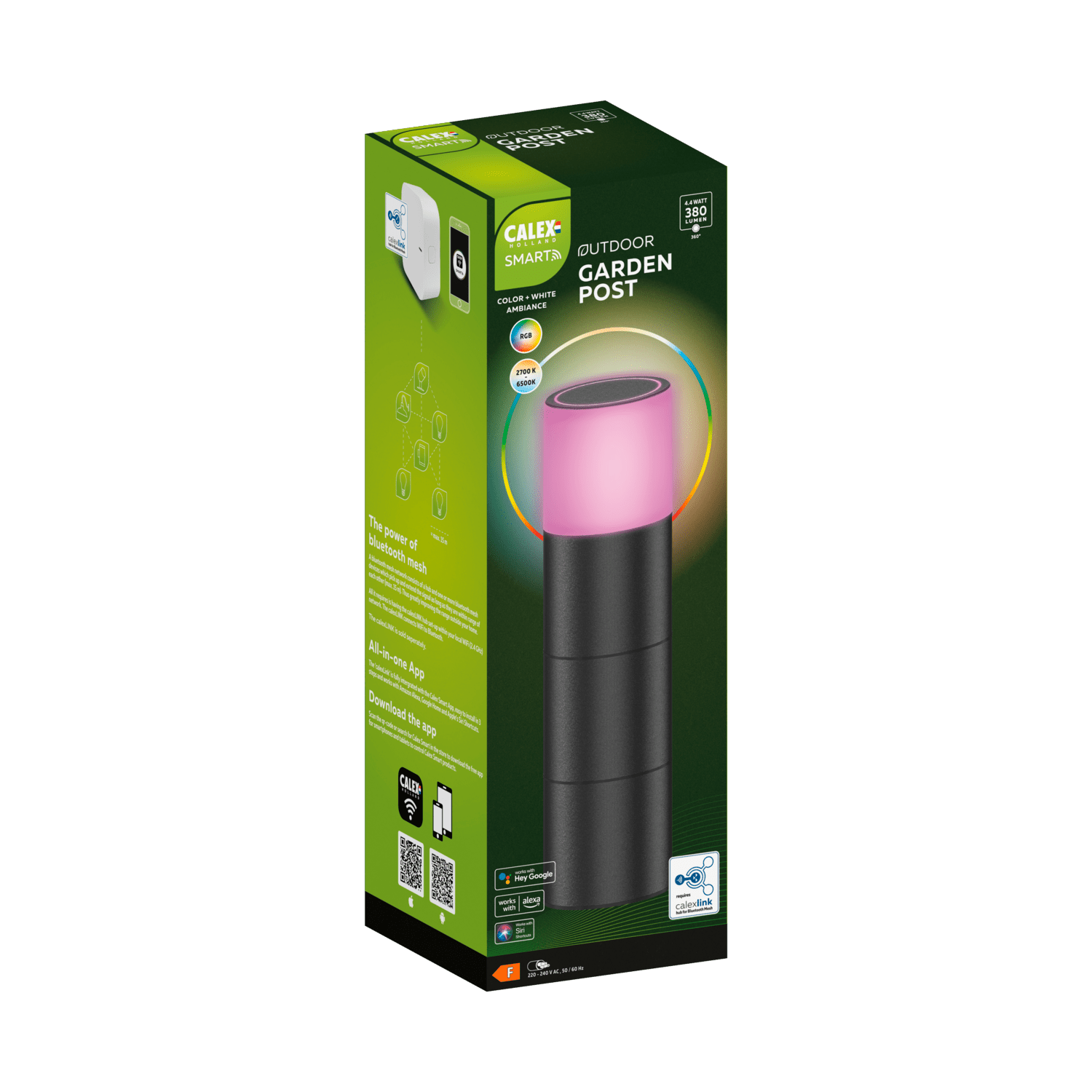 Calex Smart Sokkellamp - RGB + CCT - Zwart