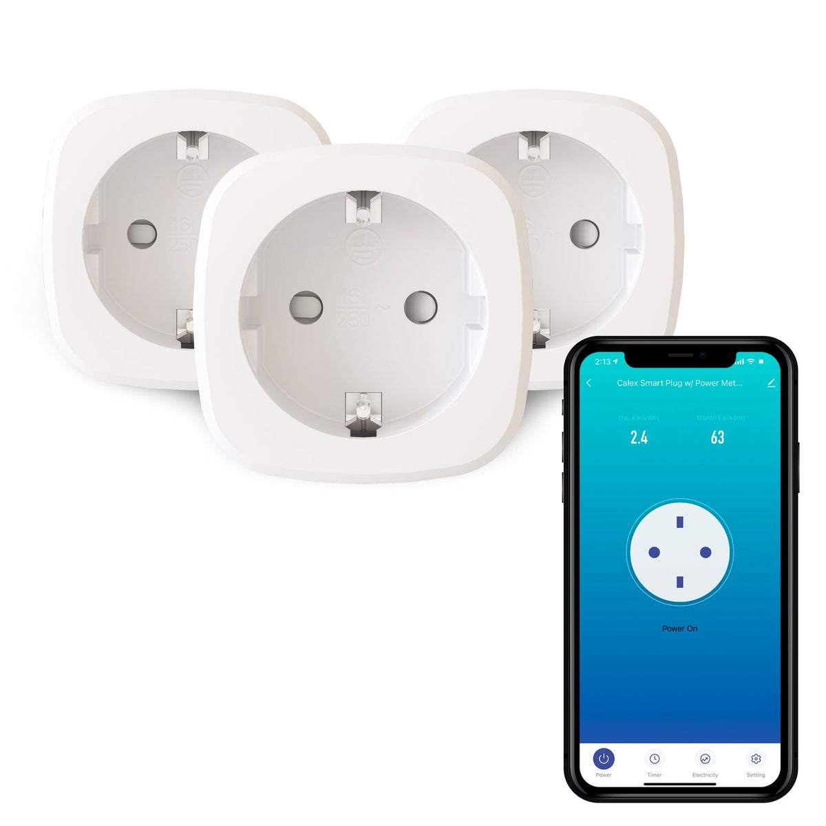 Calex Smart Stekker - 3-pack - Energiemeter