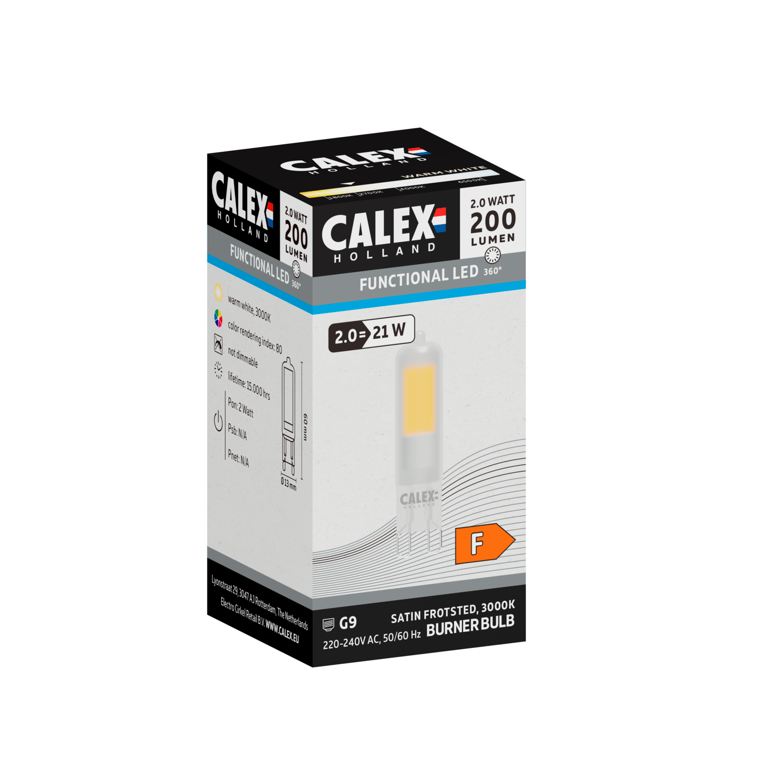Calex SMD Burner LED Lamp - G9 - White - 2W