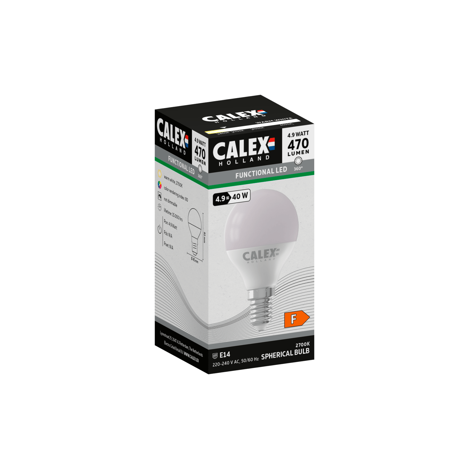 Calex SMD LED Lamp - E14 - P45 - White