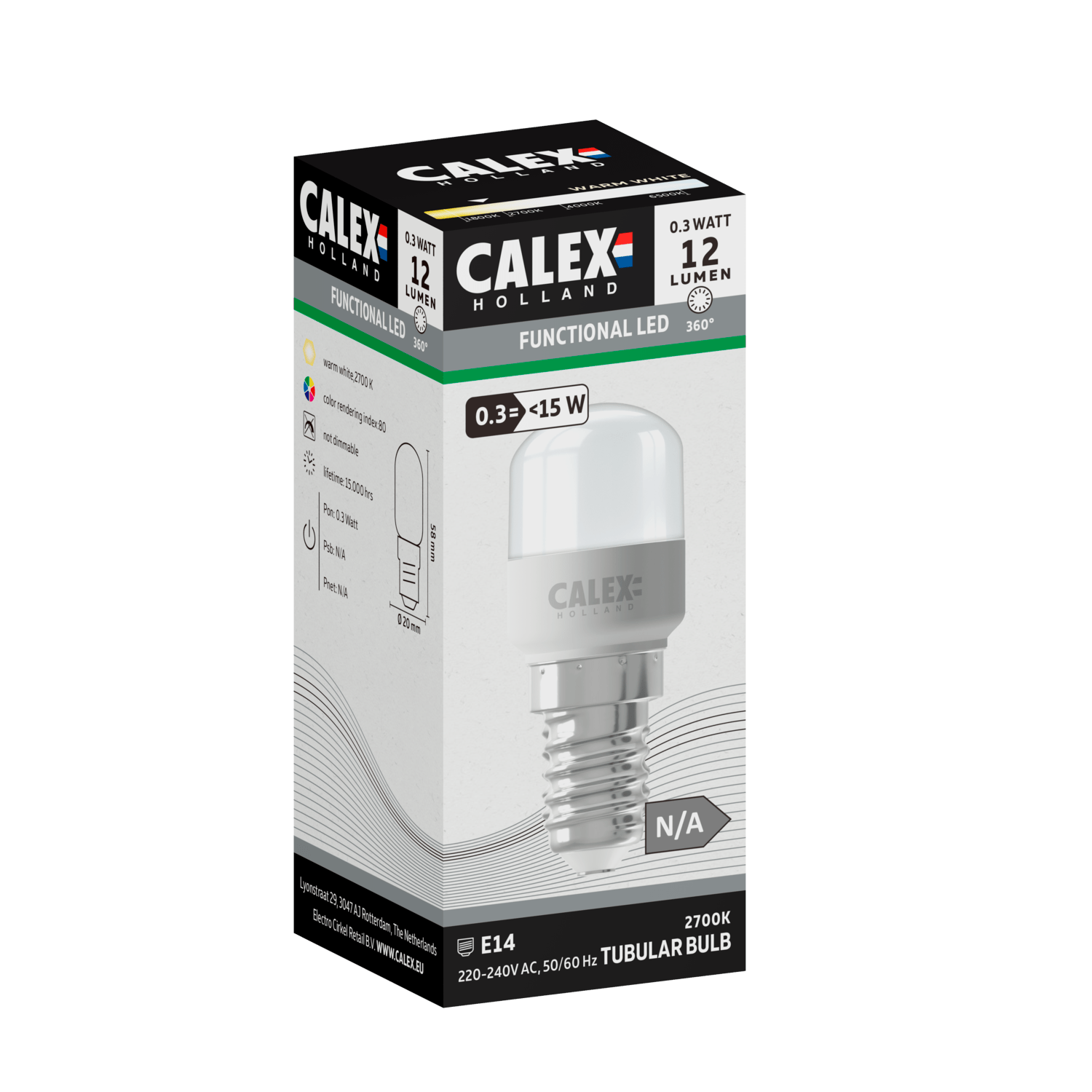Calex SMD LED Lamp - E14 - T22 - White