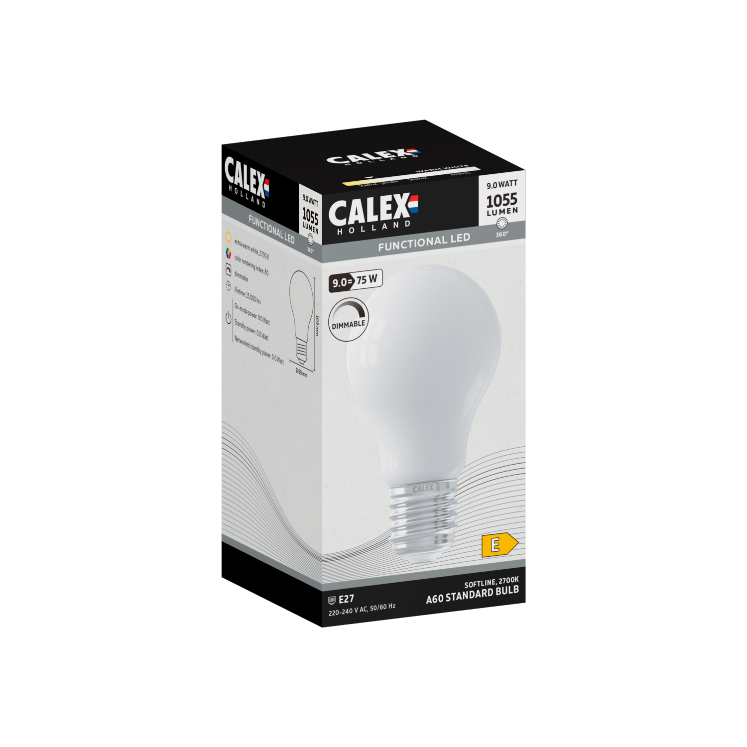 Calex Softline LED Lamp - E27 - A60 - White