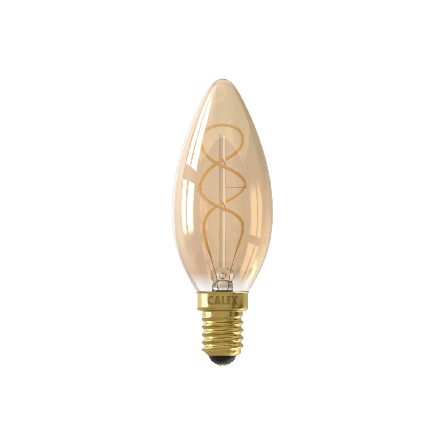 Calex Lampe LED à filament spirale - E14 - B35 - Or