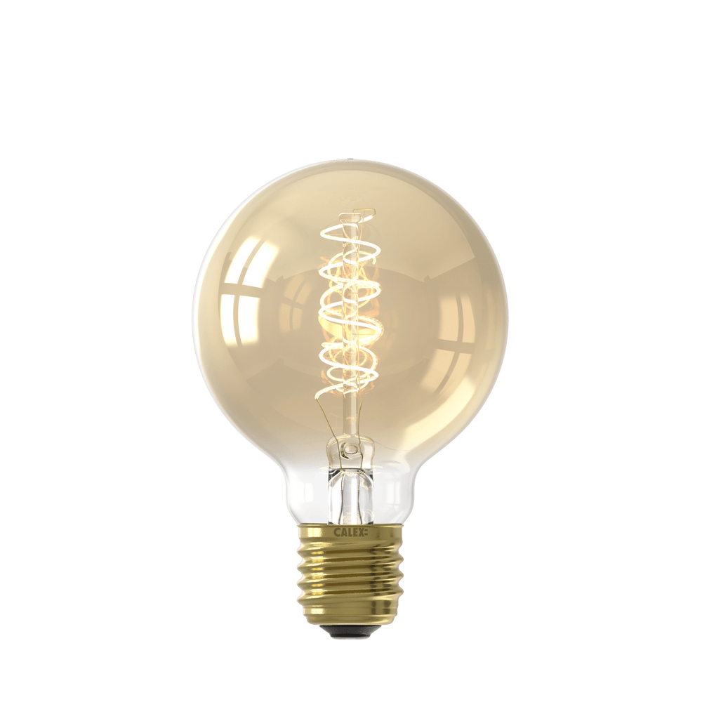 Calex Spiral Filament LED Bulb - E27 - G80 - Gold