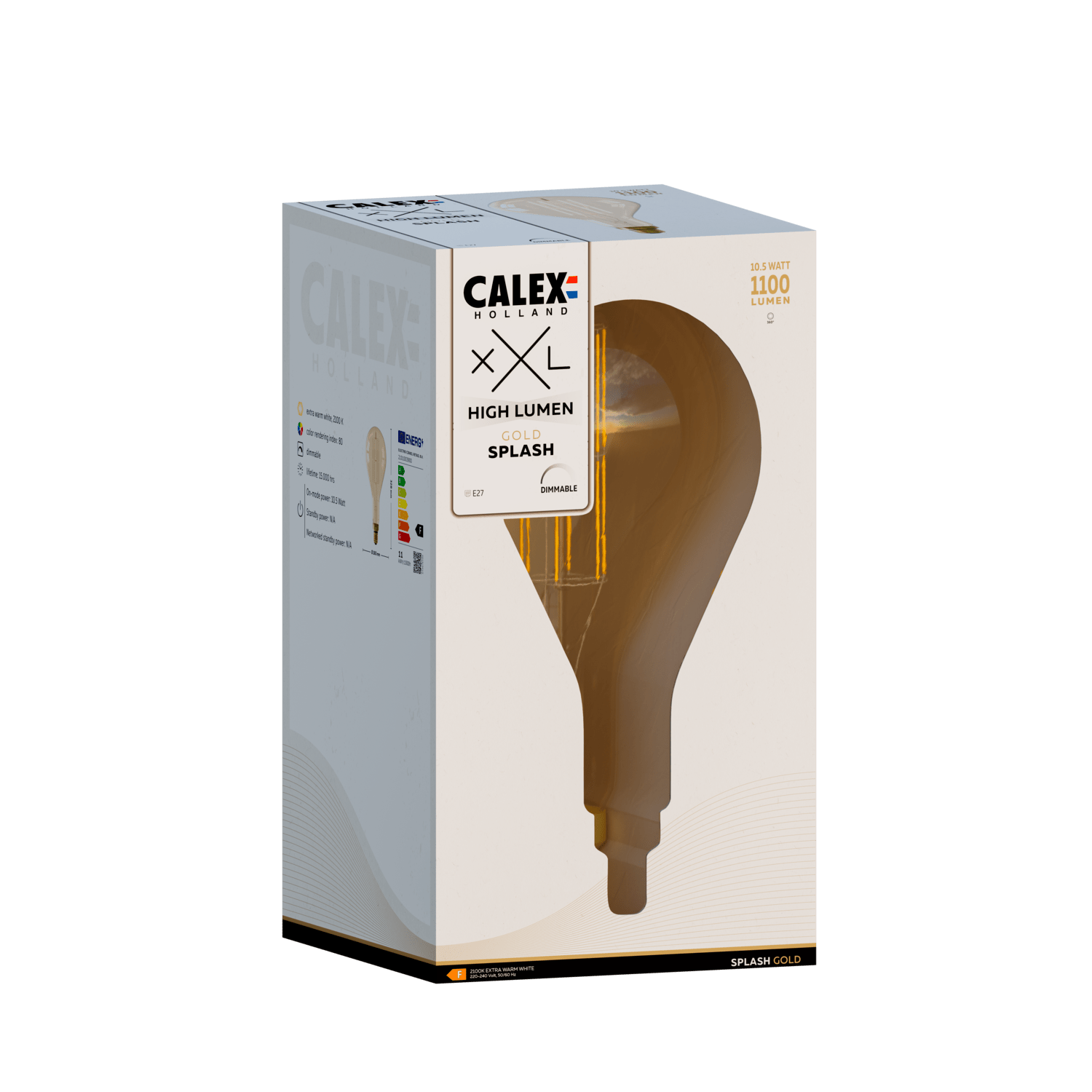 Calex Splash Lamp - E27 - Filament - Goud