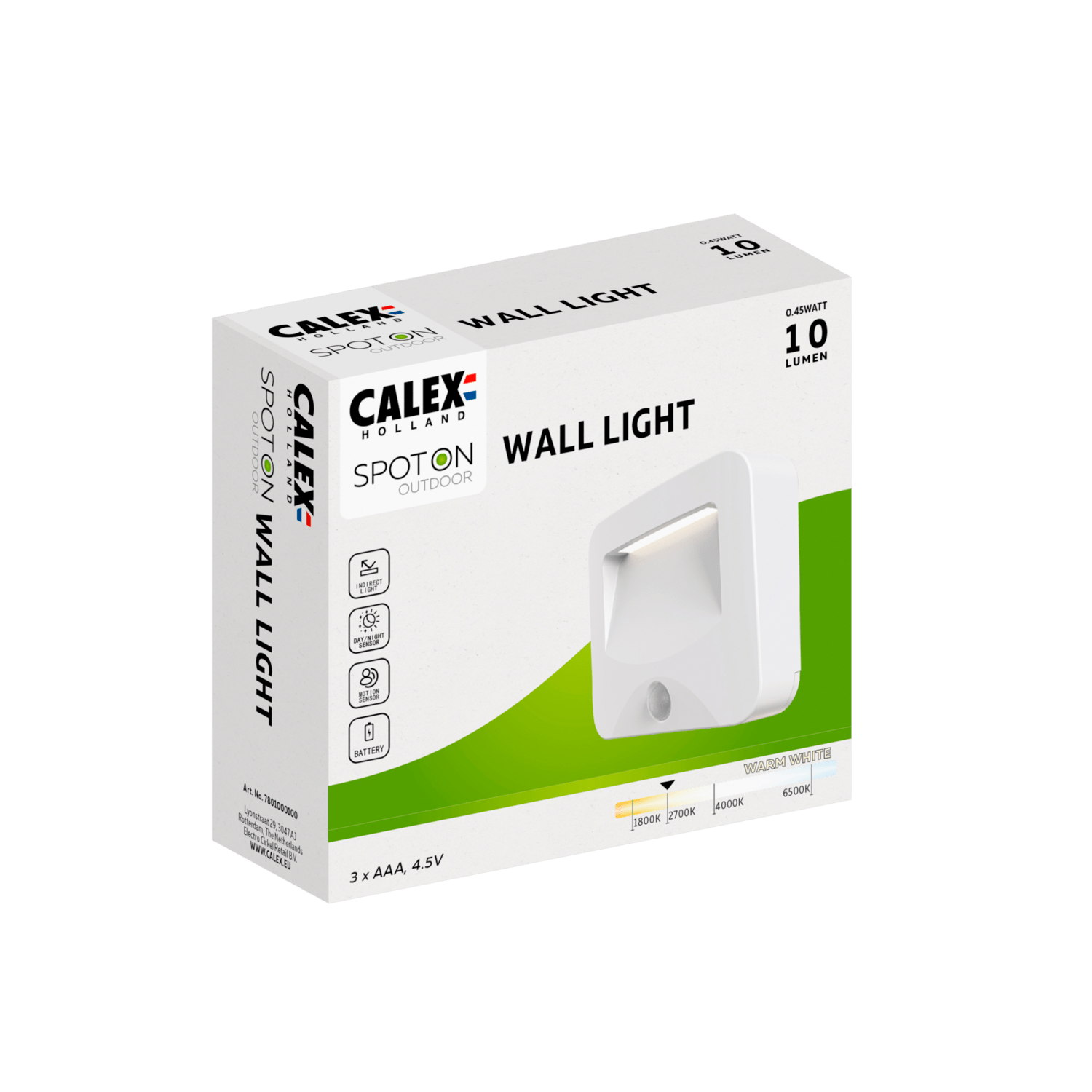 Calex Outdoor Motion Sensor Light – Wireless – White
