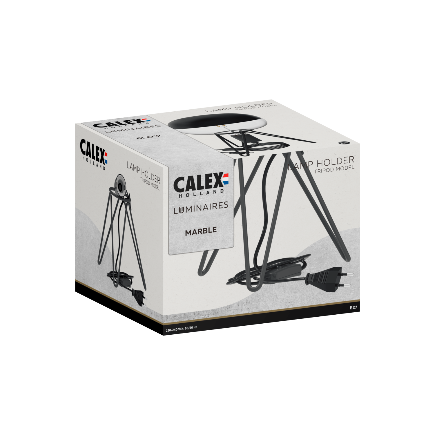 Calex Tafel Armatuur Tripod - E27 - Zwart