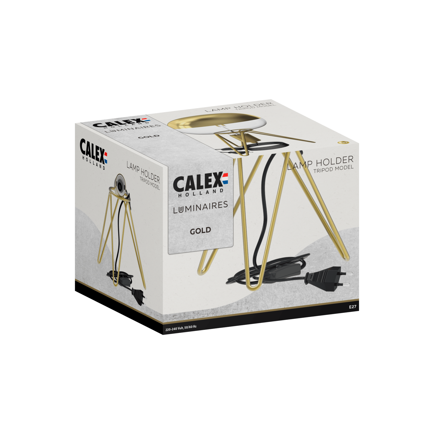 Calex Tafel Armatuur Tripod - E27 - Goud