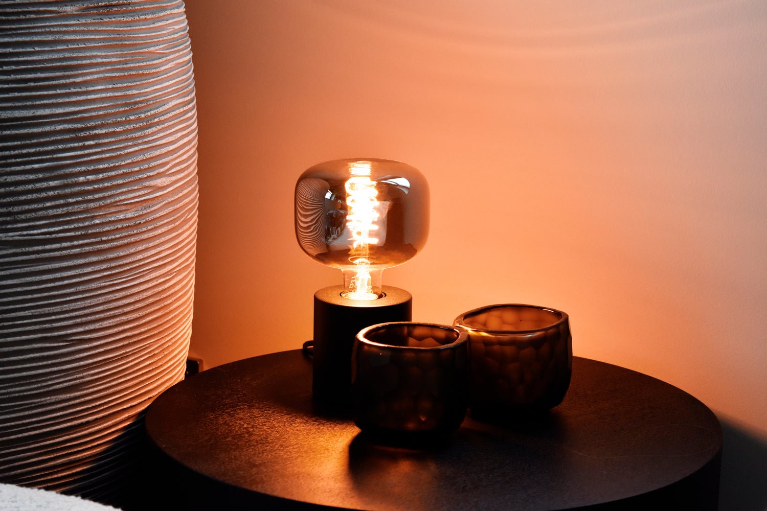 Calex Tafellamp Rond - E27 - Zwart