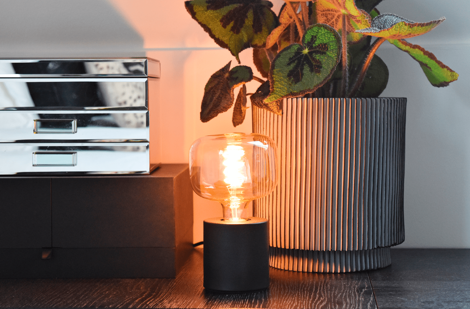 Calex Tafellamp Rond - E27 - Zwart