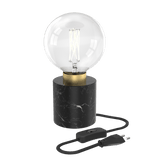 Calex TafelLamp Rond - E27 - Marmer - Zwart