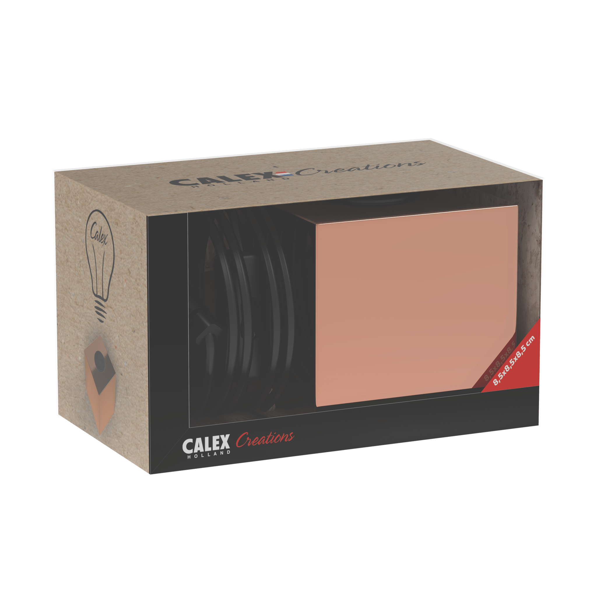 Calex TafelLamp Vierkant  - E27 - Koper - Excl. lichtbron