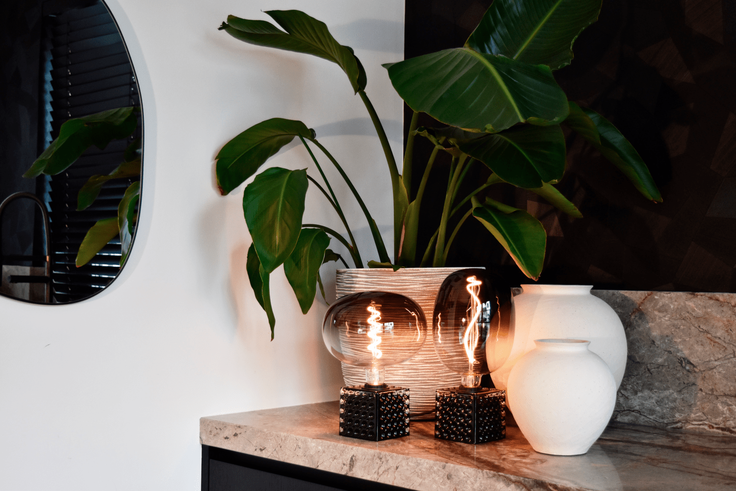 Calex TafelLamp Vierkant - E27 - Glas - Zwart