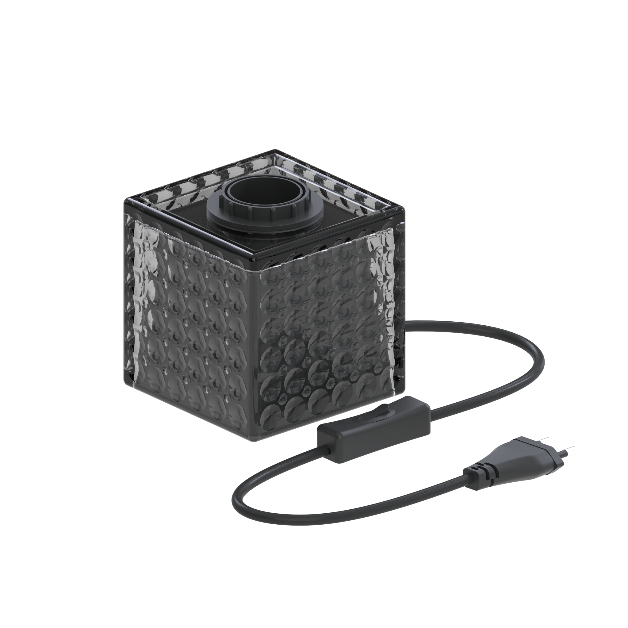 Calex TafelLamp Vierkant - E27 - Glas - Zwart