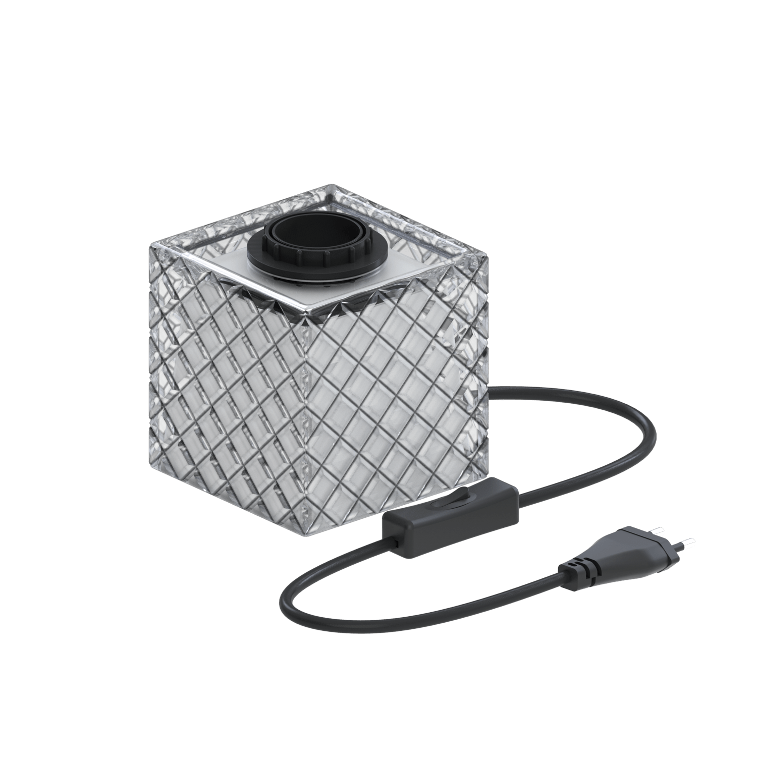 Calex TafelLamp Vierkant - E27 - Glas - Zwart/Wit