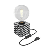 Calex TafelLamp Vierkant - E27 - Glas - Zwart/Wit