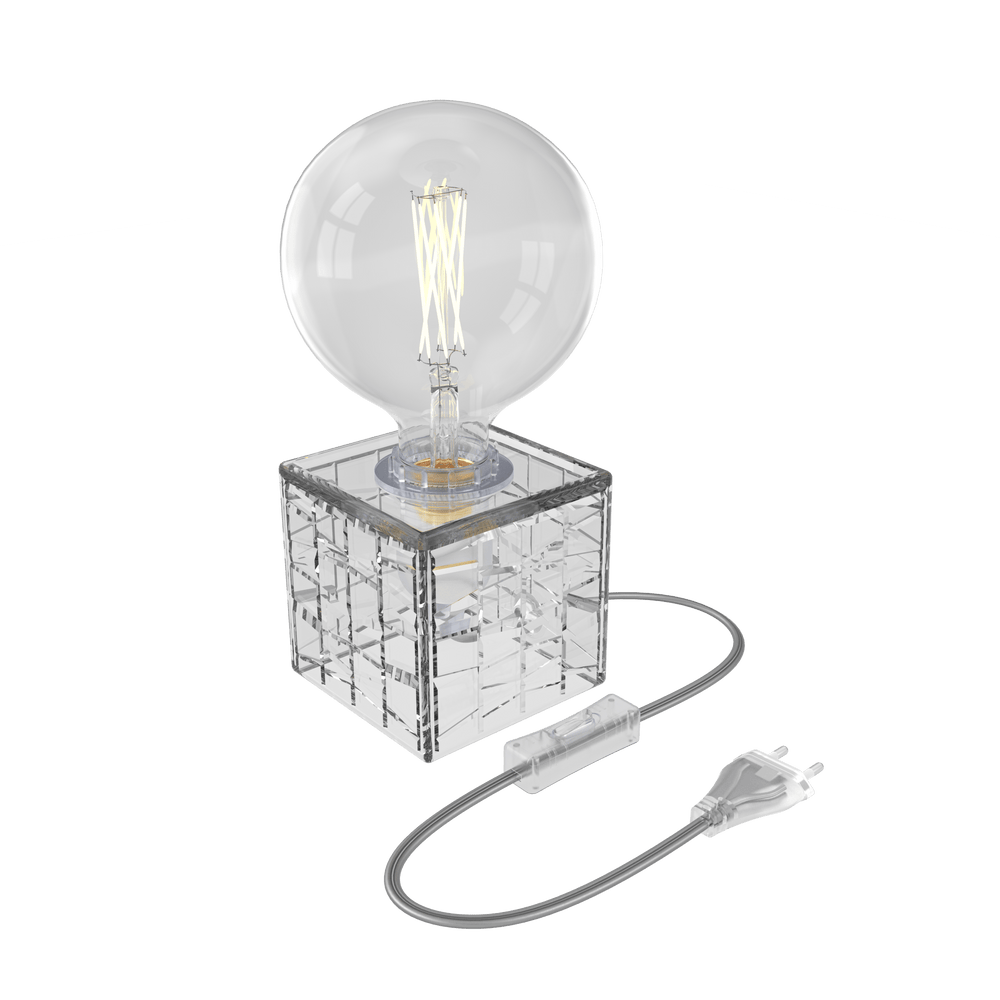 Calex TafelLamp Vierkant - E27 - Glas - Helder