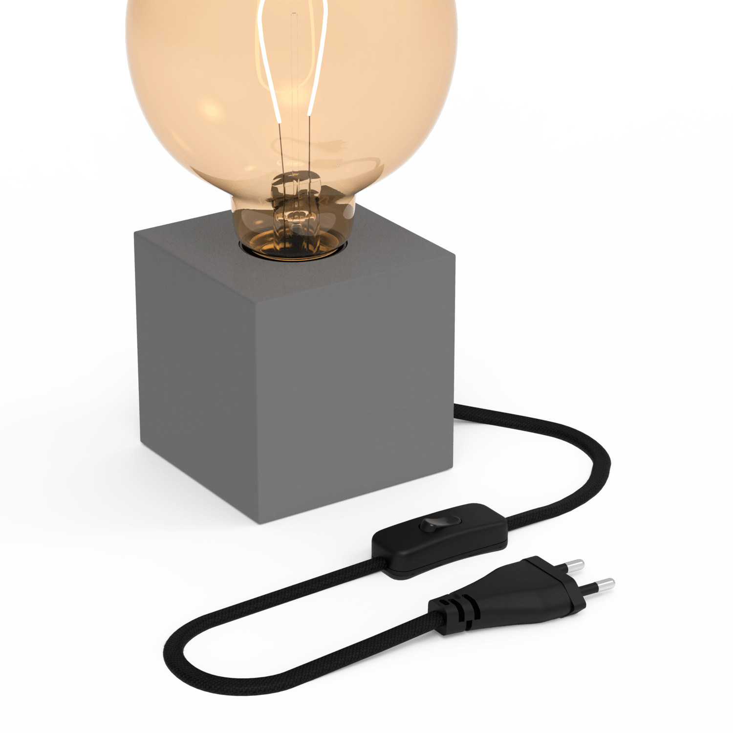 Calex TafelLamp Vierkant  - E27 - Grijs -  Excl. Lichtbron