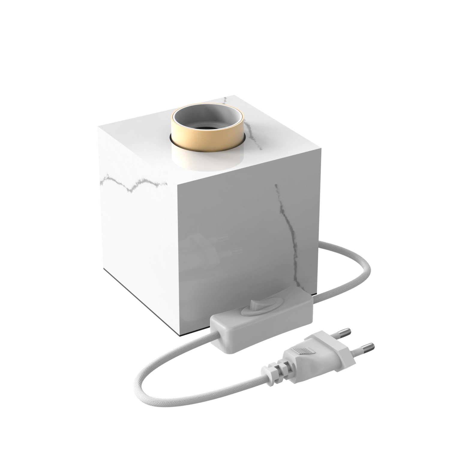 Calex Tafellamp Vierkant - E27 - Marmer - Wit