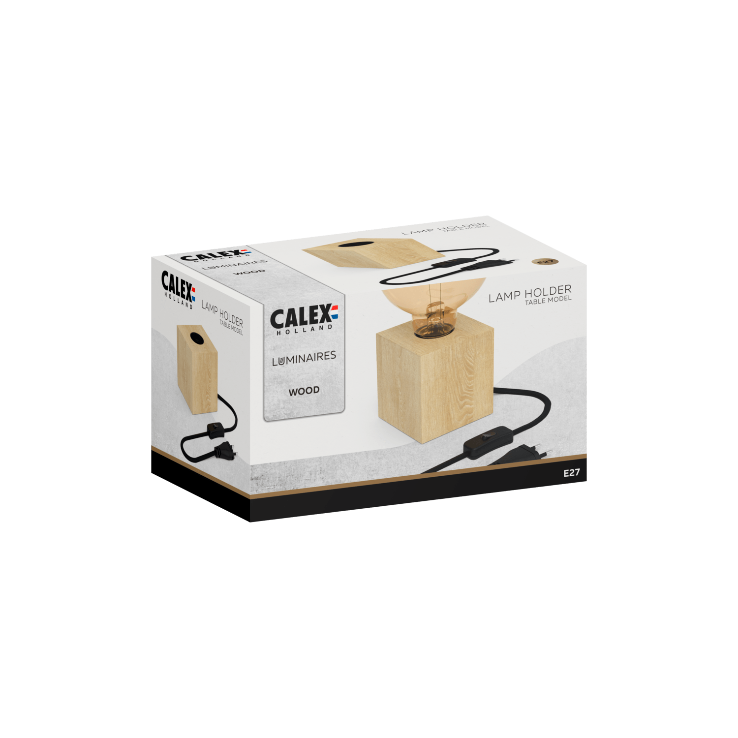 Calex Tafellamp Vierkant - E27 - FSC® Hout