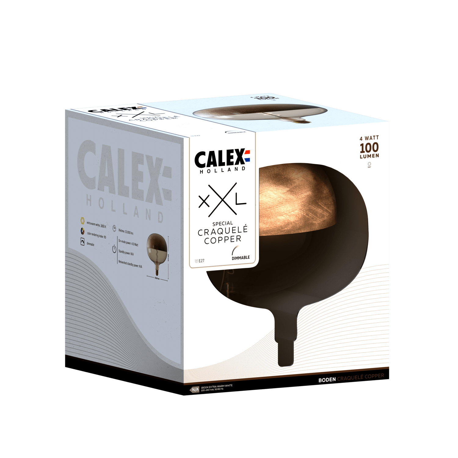Calex Top mirror Bulb - E27 - Filament - Boden