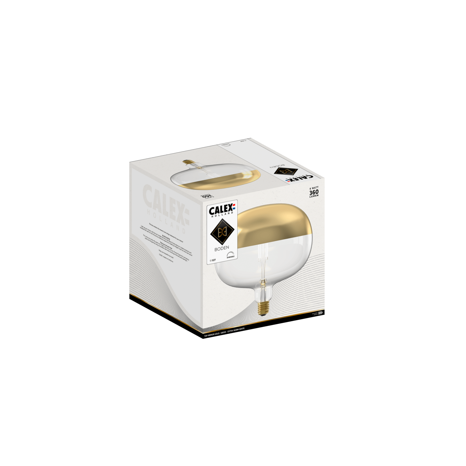 Calex Ampoule Top Mirror - E27 - Filament - Boden - Or