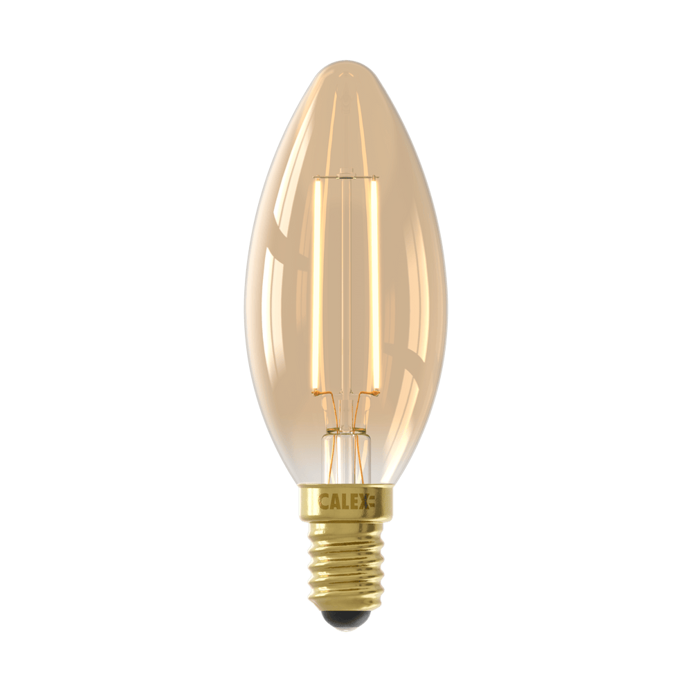 Calex Warm Filament LED Lamp - E14 - B35 - Goud