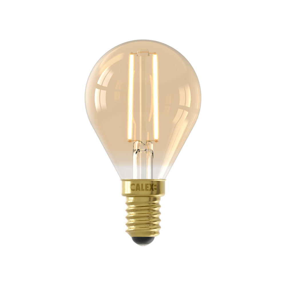 Calex Warm Filament LED Lamp - E14 - P45 - Goud