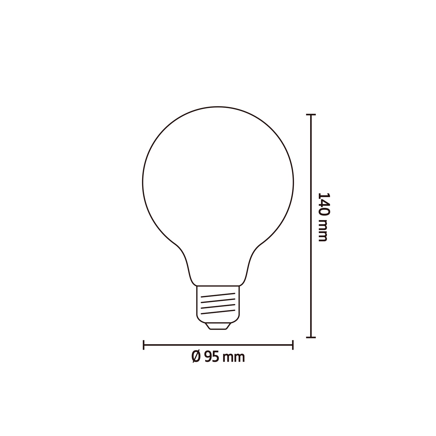 Calex Filament LED-Lampe – Gold – E27 – G95 – 4,5 W – dimmbar