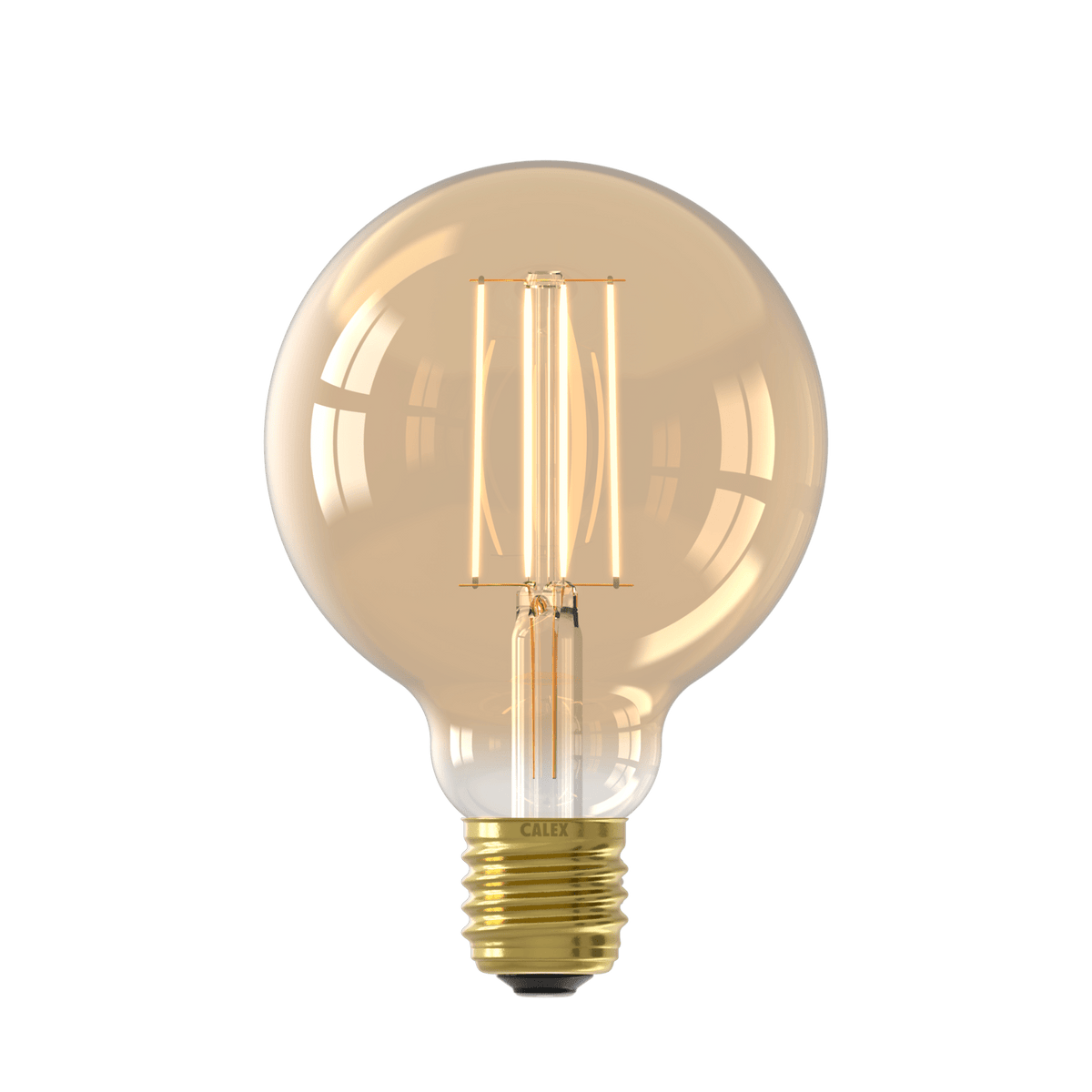 Calex Filament LED-Lampe – Gold – E27 – G95 – 4,5 W – dimmbar