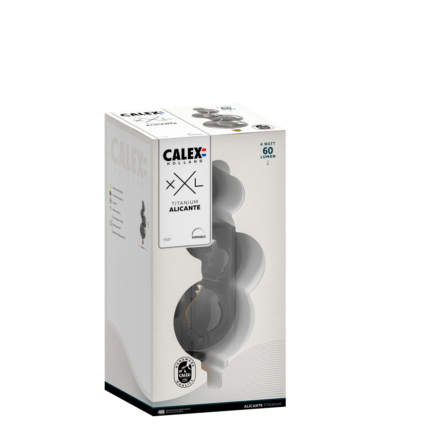 Calex XXL Alicante LED Bulb - E27 - Titanium