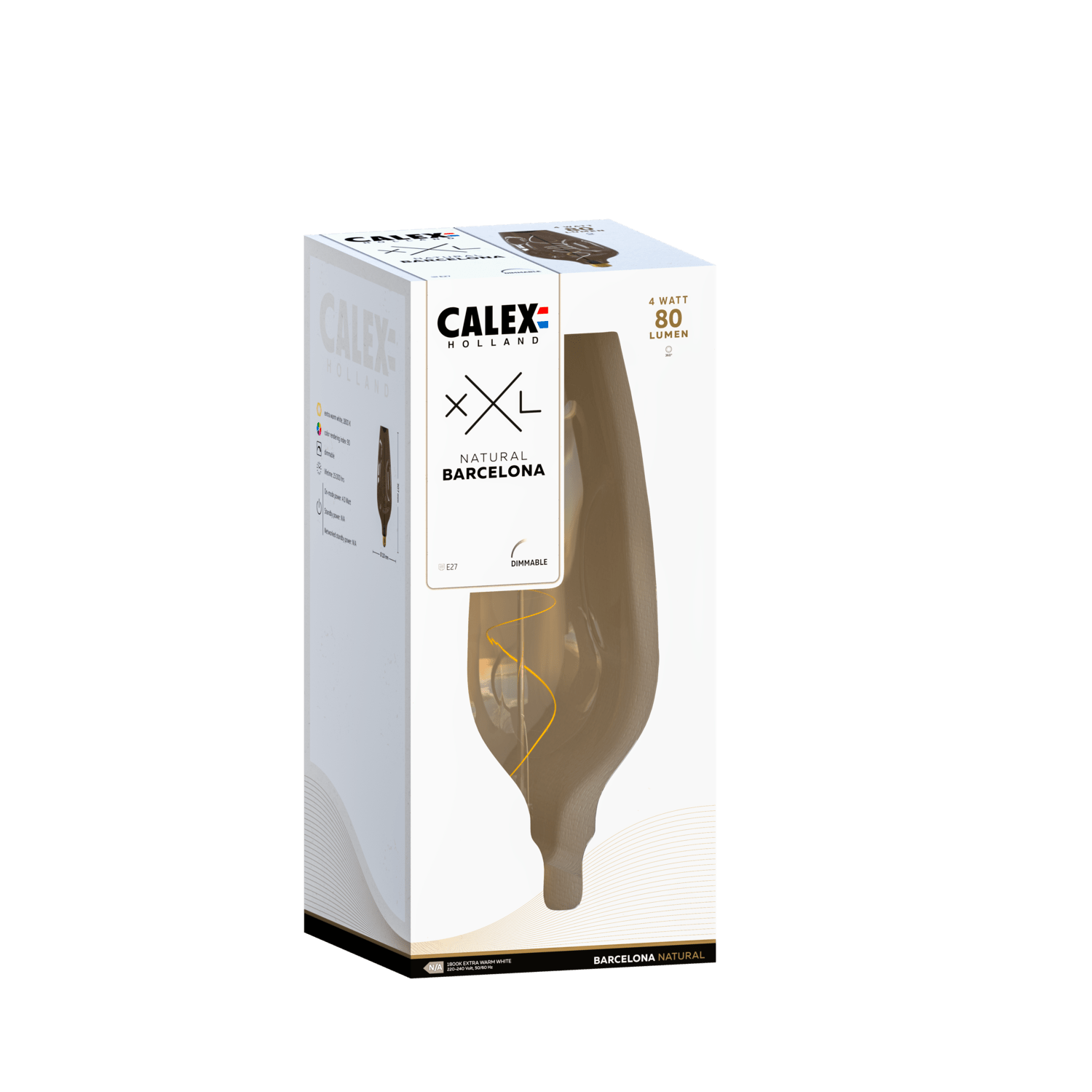 Calex XXL Barcelona LED Lamp Natuurlijk - E27 - 4W - Dimbaar