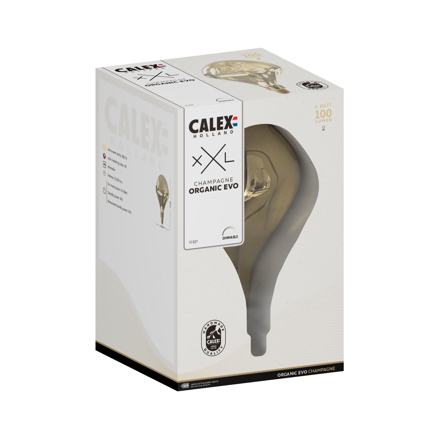 Calex XXL Organic EVO LED Bulb - E27 - Champagne