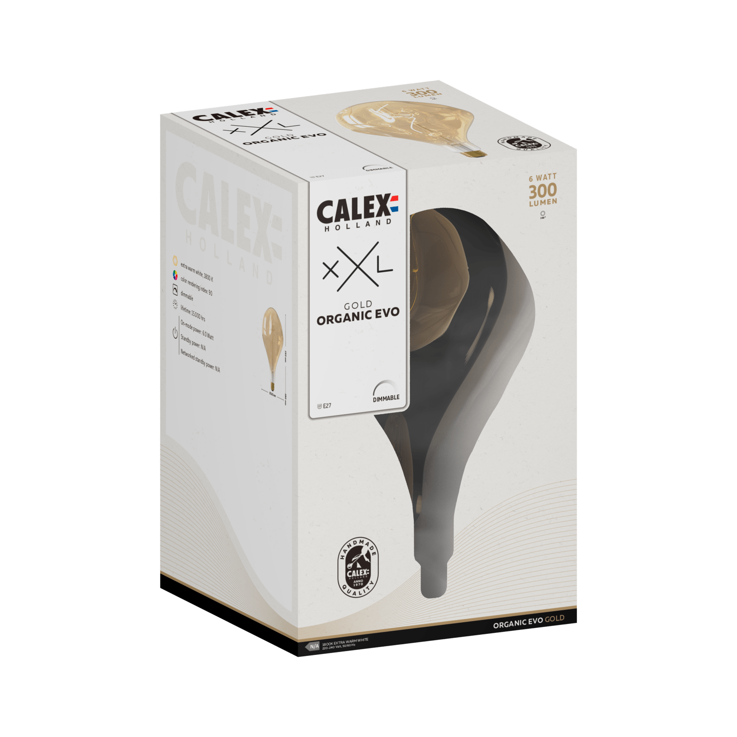 Calex XXL Organic EVO LED Lamp - E27 - Goud