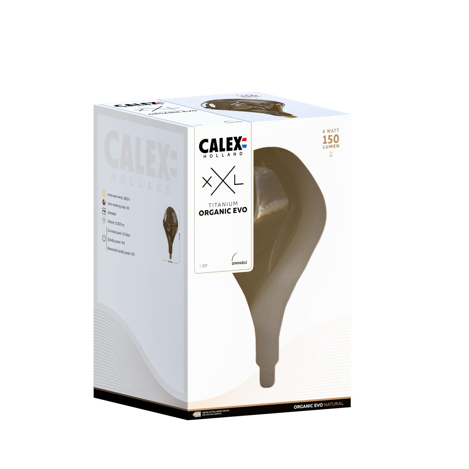 Calex XXL Organic EVO LED Lamp Natuurlijk - E27 - 6W - Dimbaar