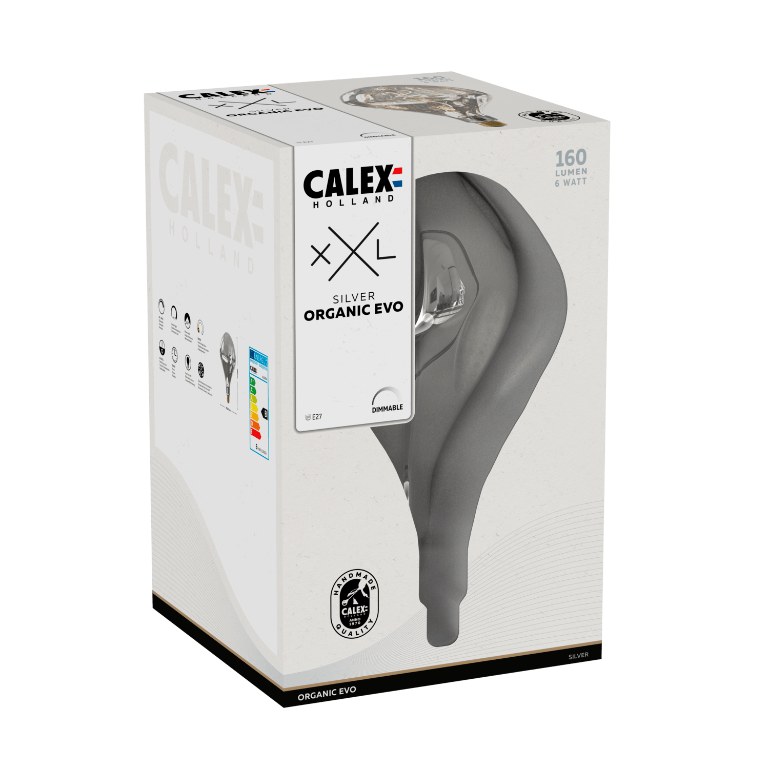 Calex XXL Organic EVO LED Lamp - E27 - Zilver