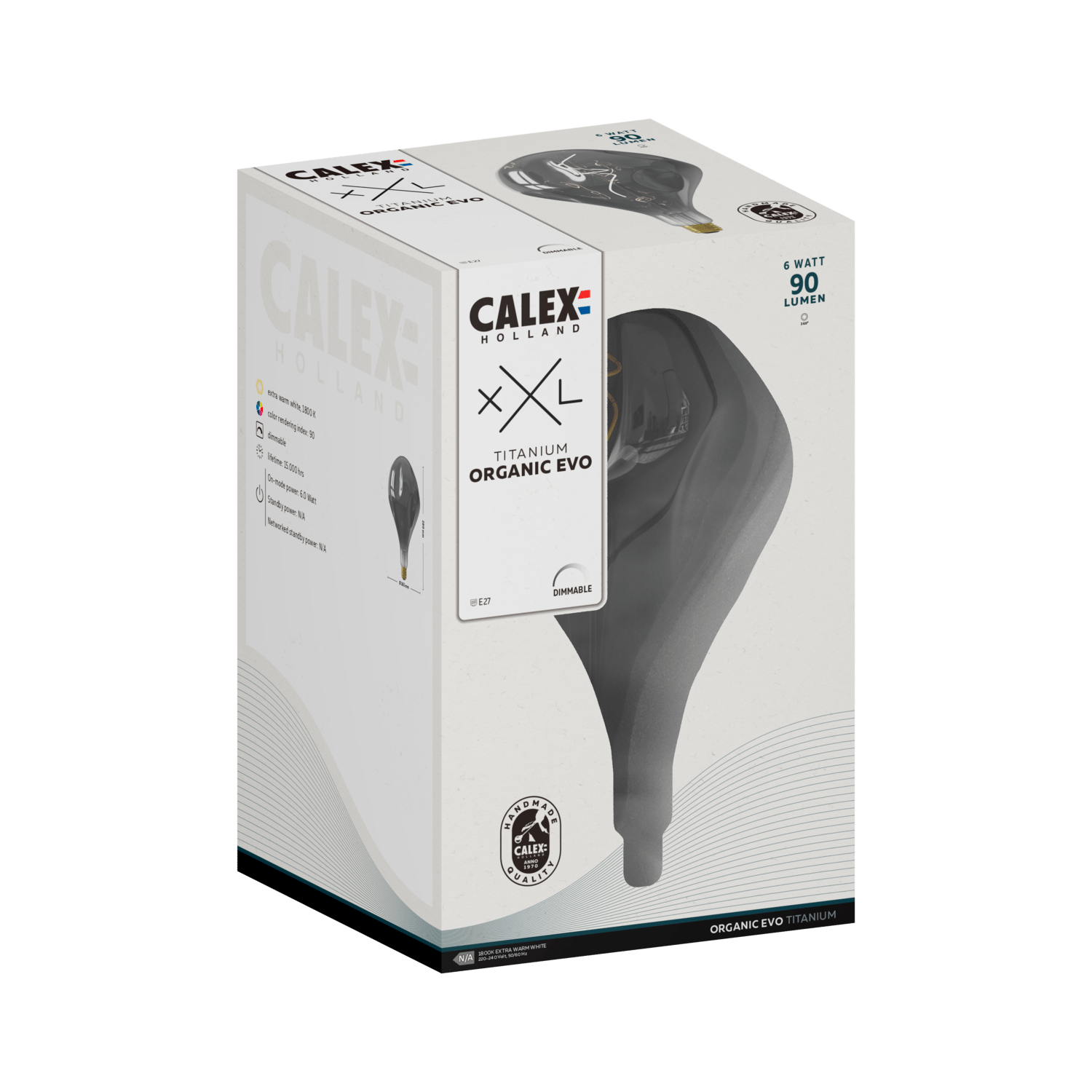 Calex XXL Organic EVO LED Bulb - E27 - Titanium