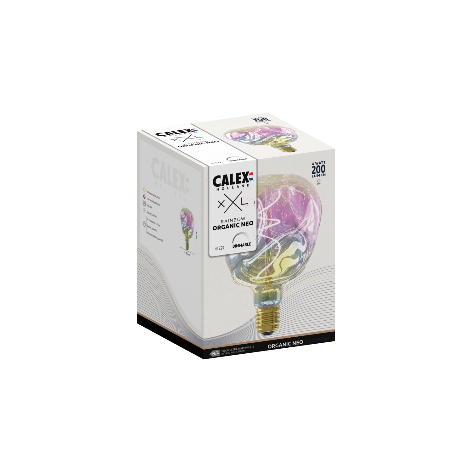 Calex XXL Organic NEO LED Lamp - E27 - Regenboog