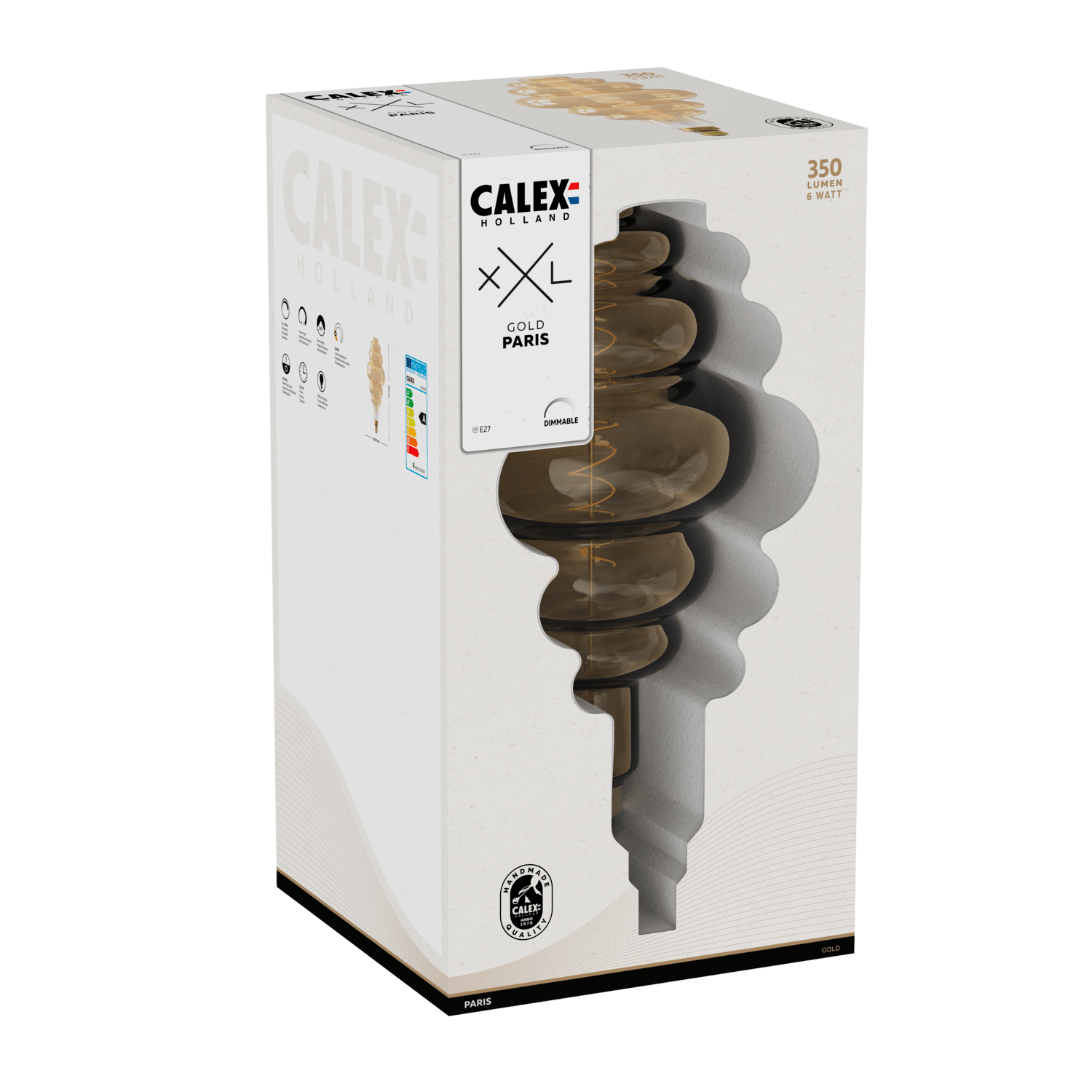Calex XXL Paris LED Lamp Goud - E27 - 4W - Dimbaar
