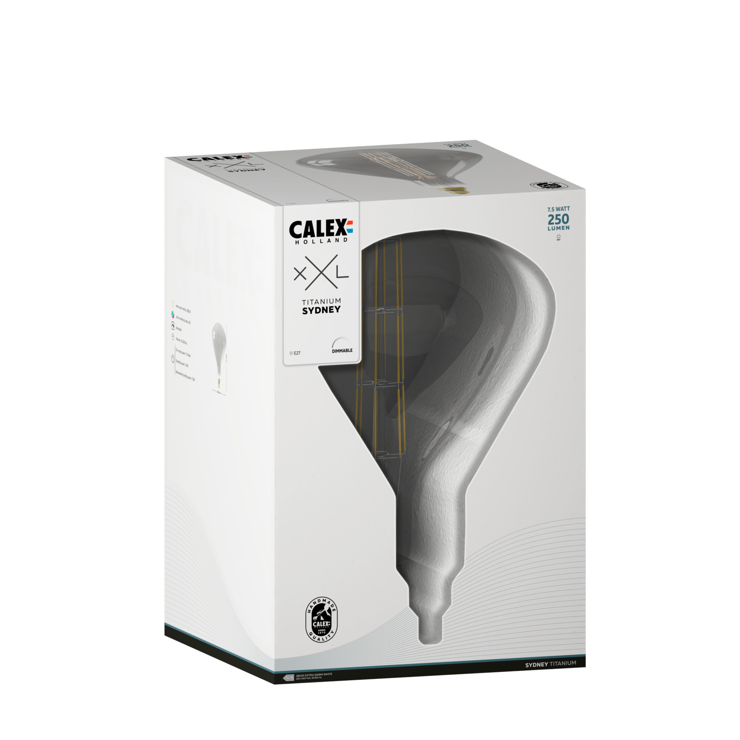 Calex XXL Sydney Ampoule LED - E27 - Titane